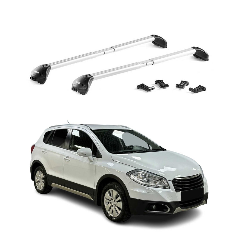 Barres de toit transversales pour Suzuki SX4 S-Cross JY 2014-2022 Alu Gris ABE
