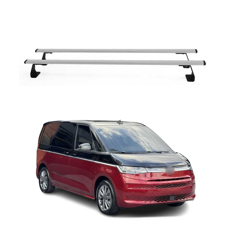 Barres de toit transversales pour VW Multivan T7 2022-2025 Acier Gris 2 pcs