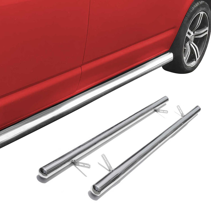 Marchepieds Latérales pour VW T6 T6.1 Transporter 2015-2024 Ø70mm L1 Court inox