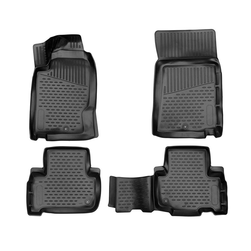 Tapis de sol pour Ssangyong Rexton 2012-2017 en caoutchouc TPE 3D Noir 4Pcs