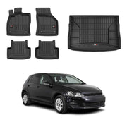 Kit Tapis de Sol et Coffre pour VW Golf mk7 HB 2012-2019 supérieure Noir TPE