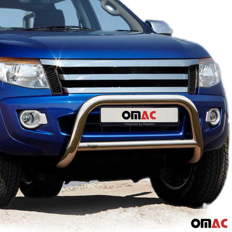 Pare-Buffle Avant Pour Ford Ranger 2015-2022 en Acier Inox Argent