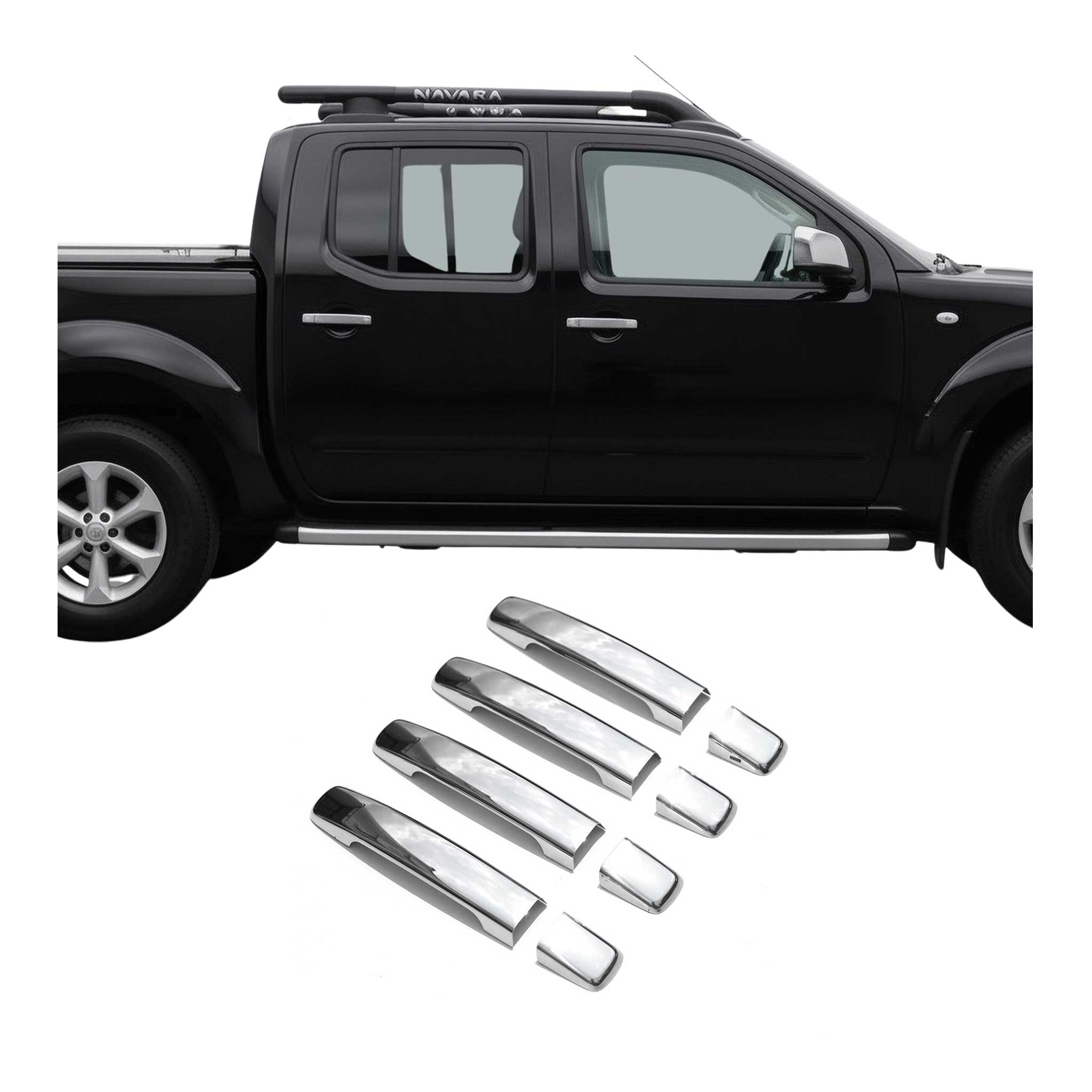Couverture de Poignée de porte Nissan Frontier Navara 2006-15 Acier Inox Chromé