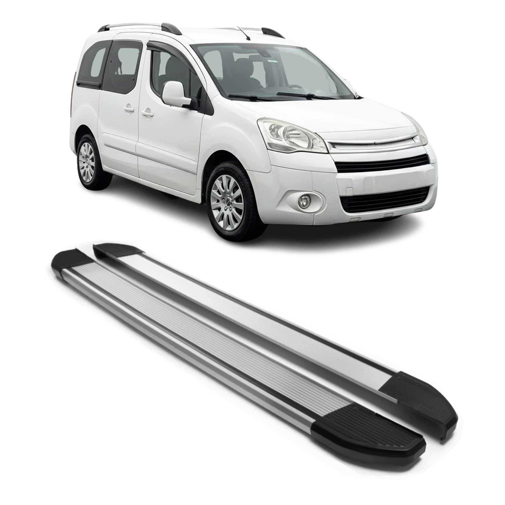 Marchepieds Latéraux pour Citroen Berlingo 2008-2018 L1 Argent Aluminium 2Pcs