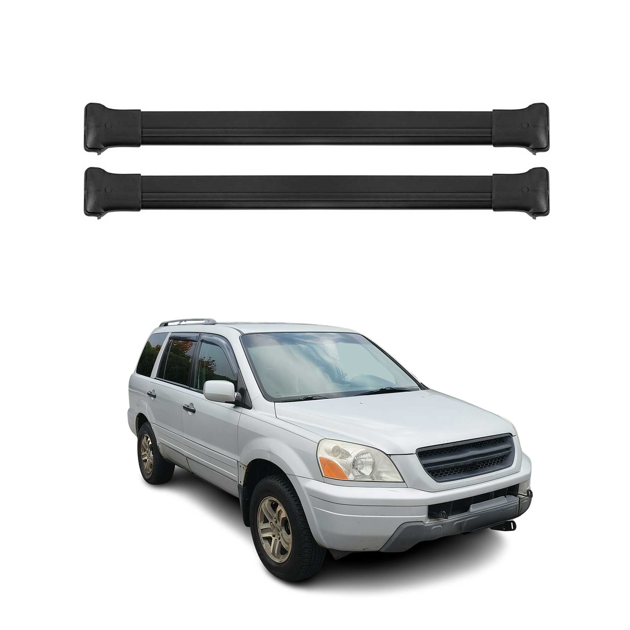 Barres de toit transversales pour Honda Pilot 2003-2008 Aluminium Noir