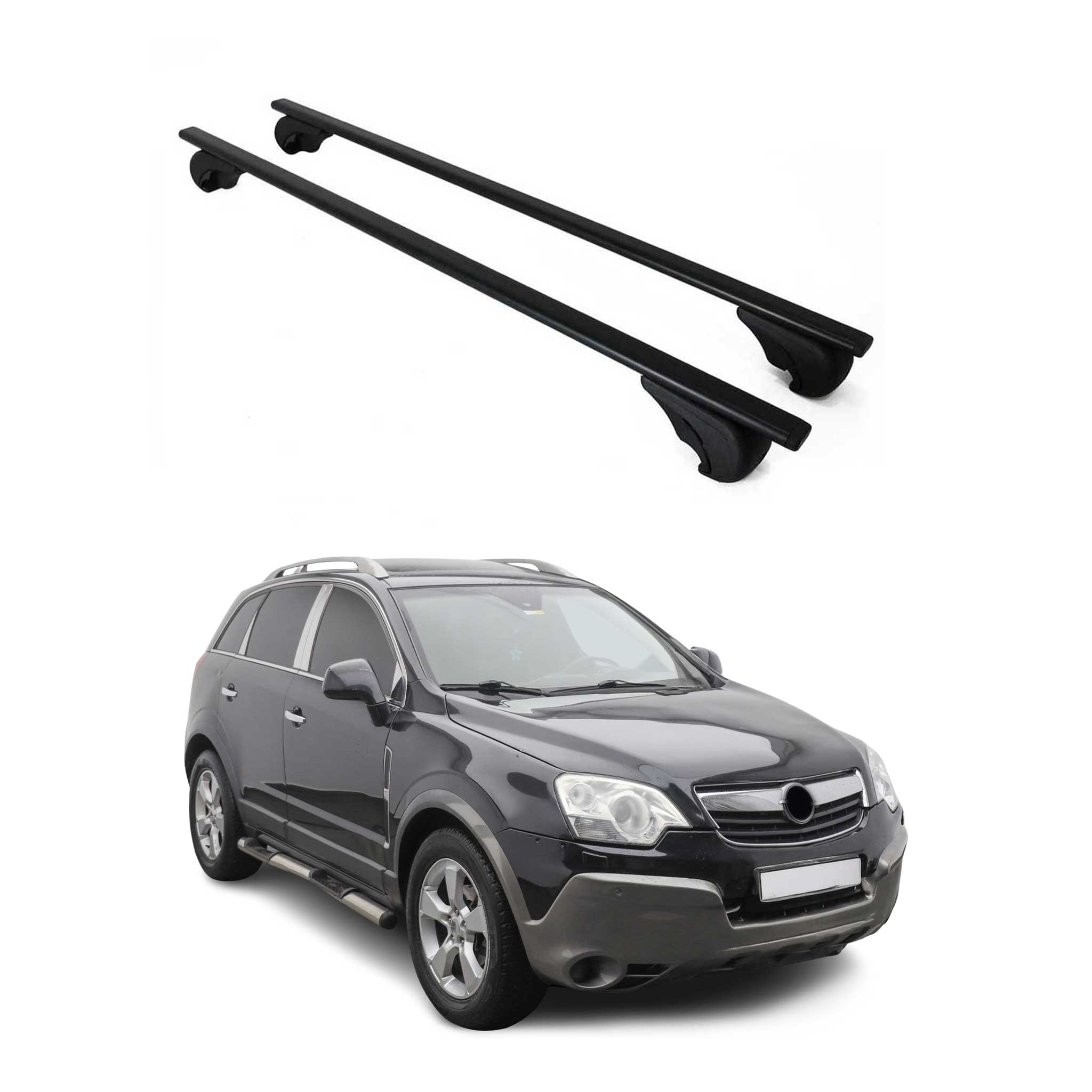 Barres de toit Transversales pour Opel Antara 2006-2017 Fer Noir