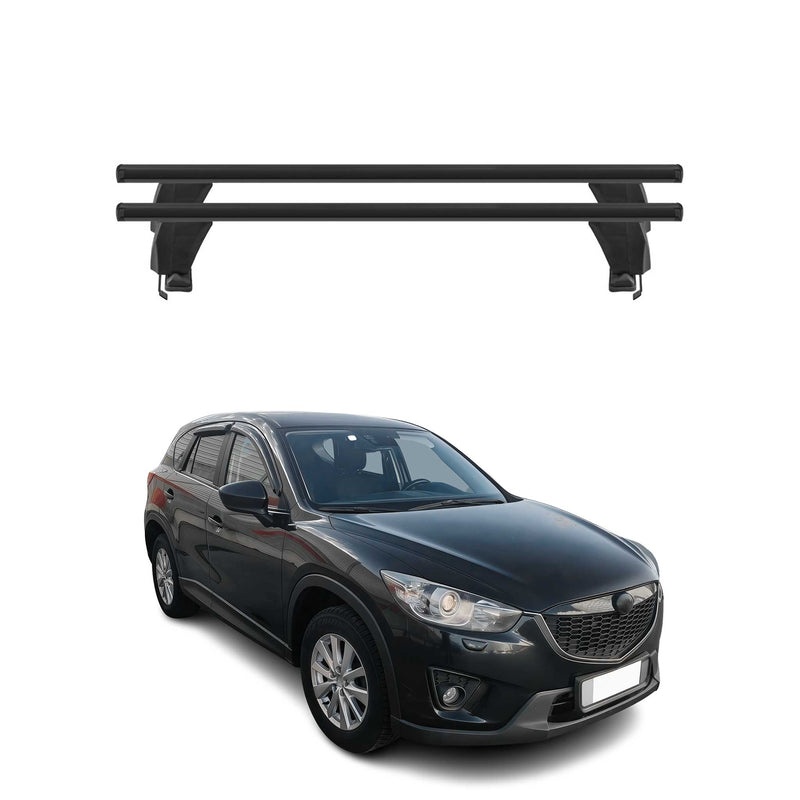 Menabo Barres de toit Transversales pour Mazda CX-5 2012-2015 Noir ABE 2x