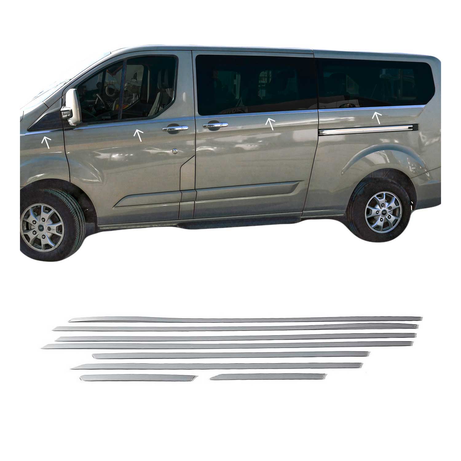 Garniture de Fenêtre pour Ford Tourneo Custom V362 2013-2023 8Pcs