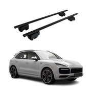 Barres de toit Transversales pour Porsche Cayenne 2018-2023 Fer Noir ABE