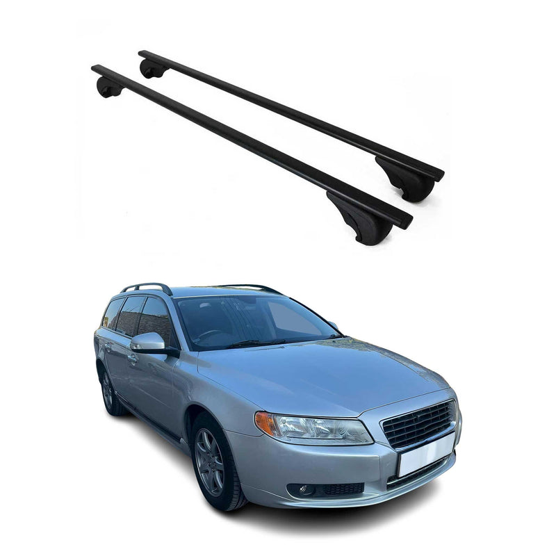 Barres de toit Transversales pour Volvo V70 2007-2020 Fer Noir