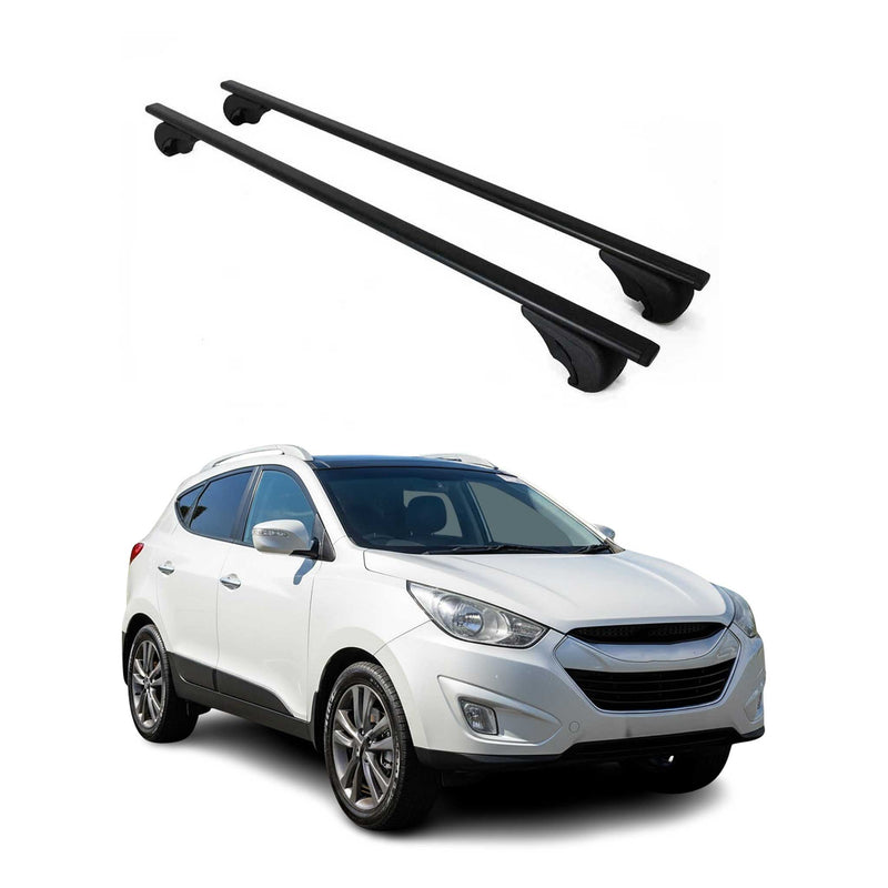 Barres de toit Transversales pour Hyundai IX35 2010-2015 Fer Noir