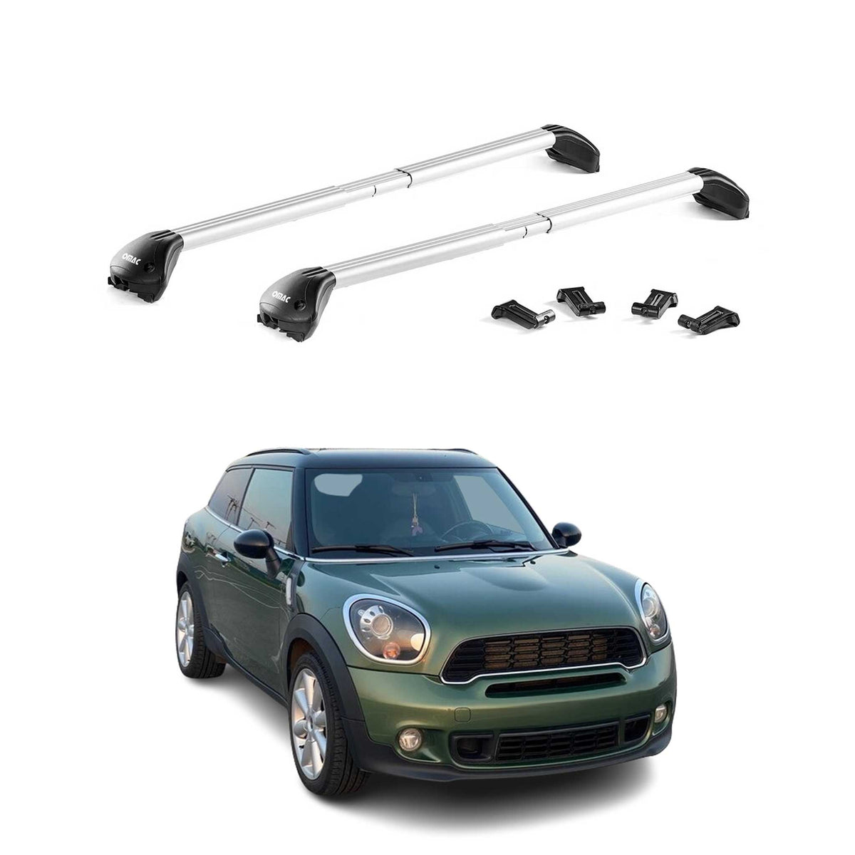 Barres de toit transversales pour Mini Paceman R61 2013-2017 Alu Gris 2x ABE