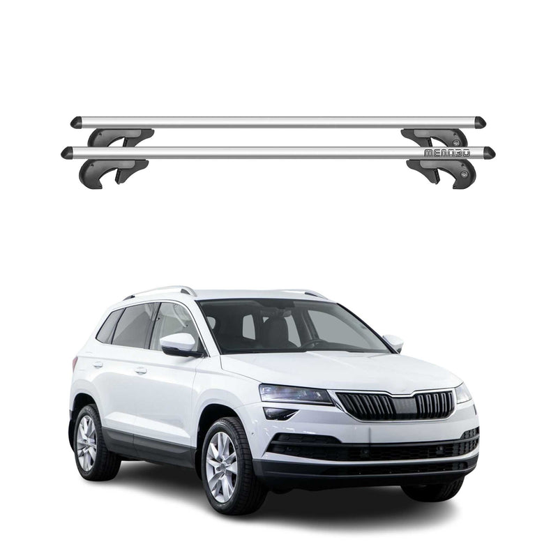 Barres de toit transversales pour Skoda Karoq 2018-2025 90kg Alu Gris 2x