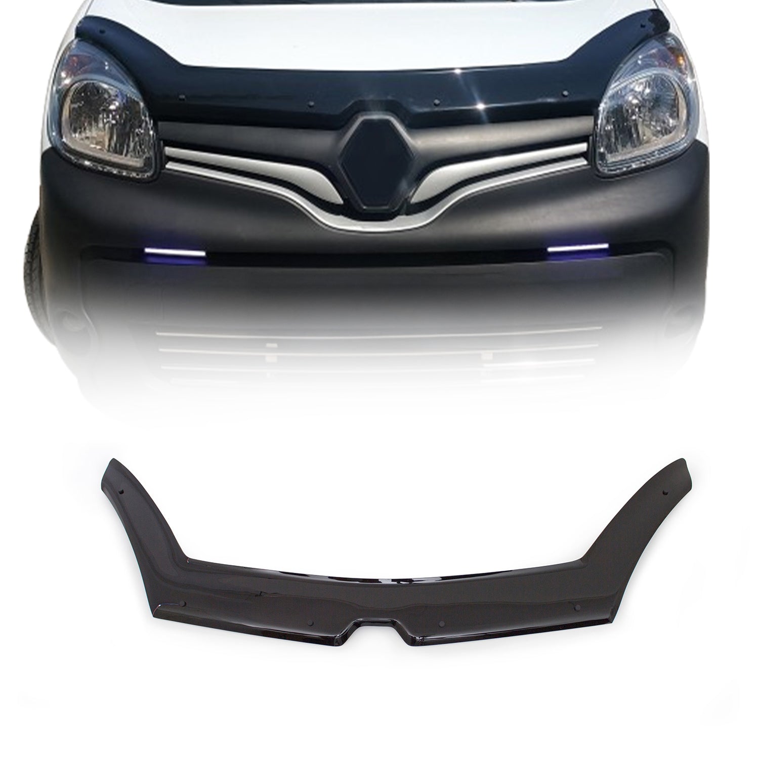 Deflecteurs d'air capot de voiture pour Renault Kangoo 2013-2021 Acrylique Noir