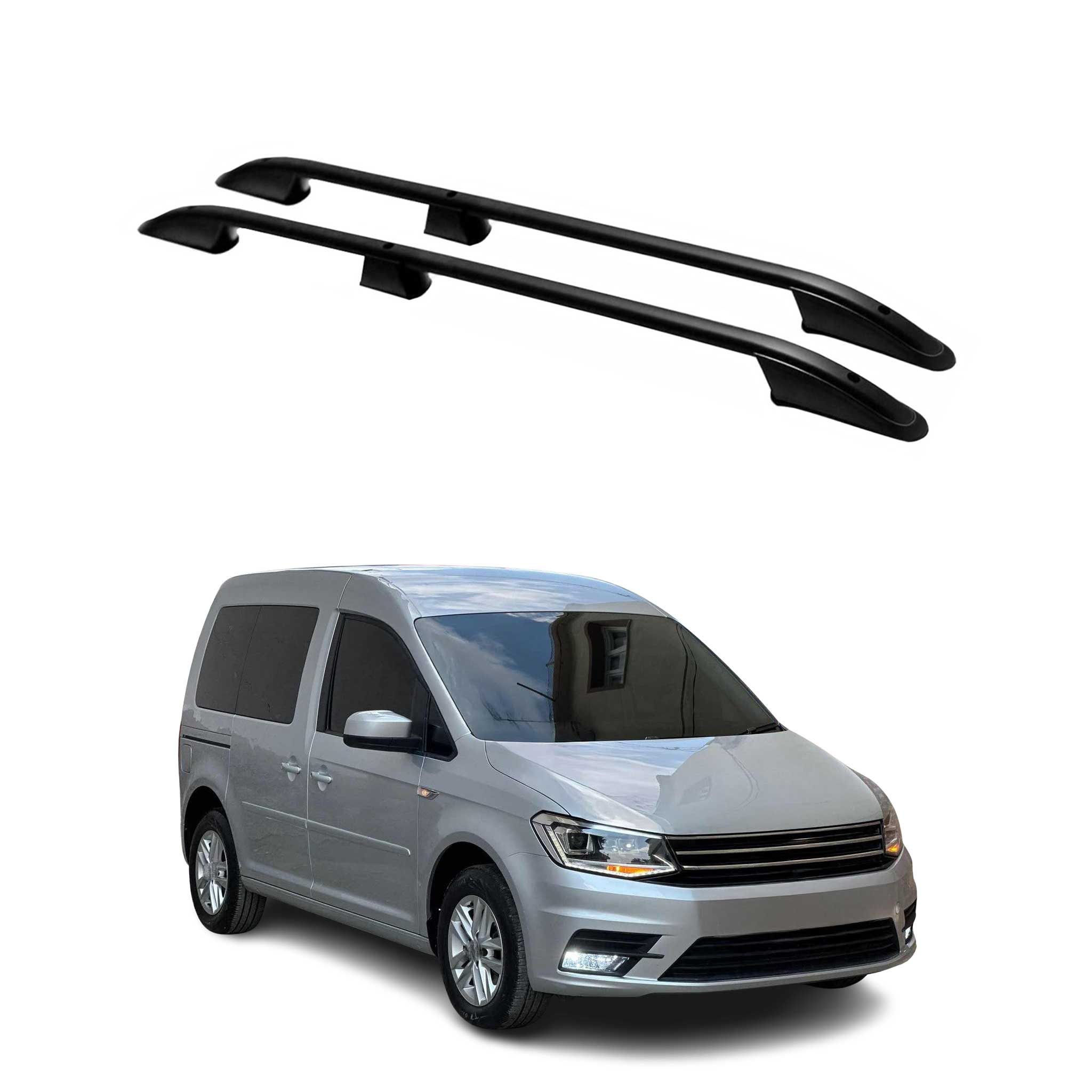 Barres de toit longitudinales pour VW Caddy 2020-2026 L1 Aluminium Noir