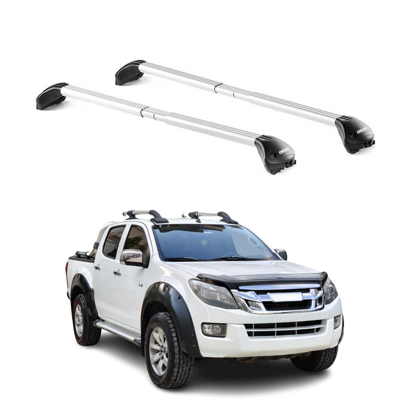 Barres de toit transversales pour Isuzu D-Max 2012-2019 4P Gris Argenté 2x ABE
