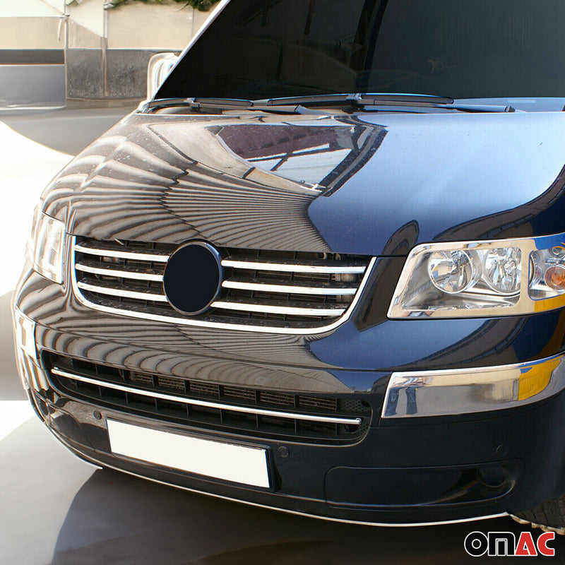 Grille de Calendre pour VW T5 Caravelle Multivan 2003-2010 6pcs en acier inox Chromé