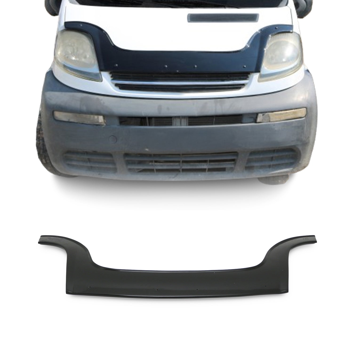 Deflecteurs d'air capot de voiture pour Renault Trafic 2001-2014 Acrylique Noir