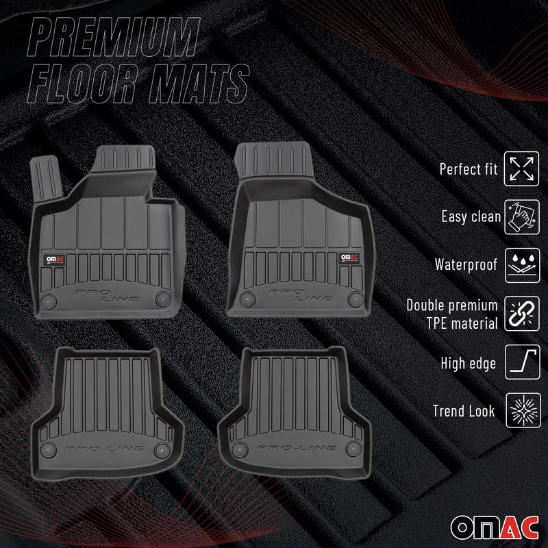 OMAC Tapis de sol caoutchouc pour Audi A3 8PA Sportback 2003-13 Noir Premium