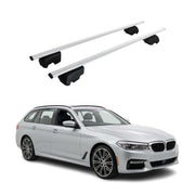 Barres de toit Transversales pour BMW Série 5 G31 Break 2017-2023 Acier Gris 2x