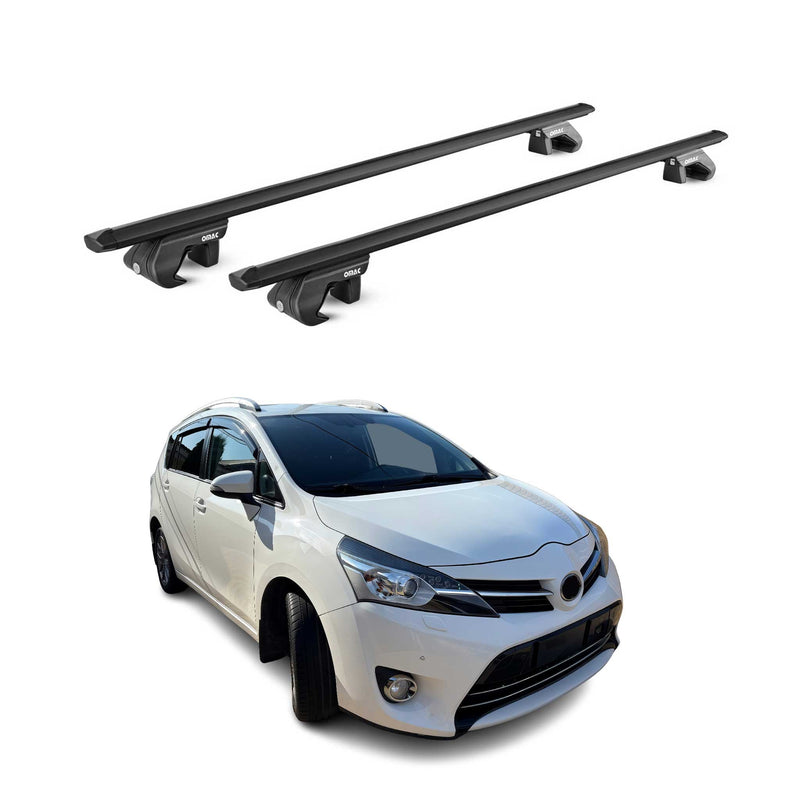 Barres de toit transversales ABE pour Toyota Verso 2009-2017 5 P Alu Noir 2x