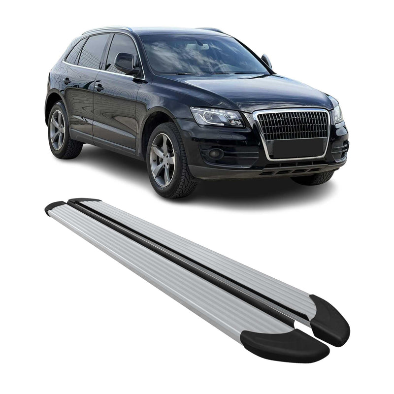 Marchepieds latéraux pédale pour Audi Q5 8RB 2008-2017 Aluminium 2x Gris