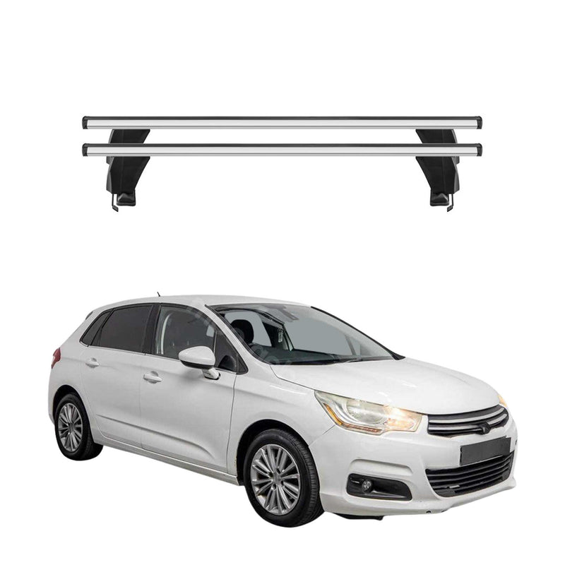 Menabo Barres de toit Transversales pour Citroen C4 II 2010-2018 Alu Gris 2x ABE