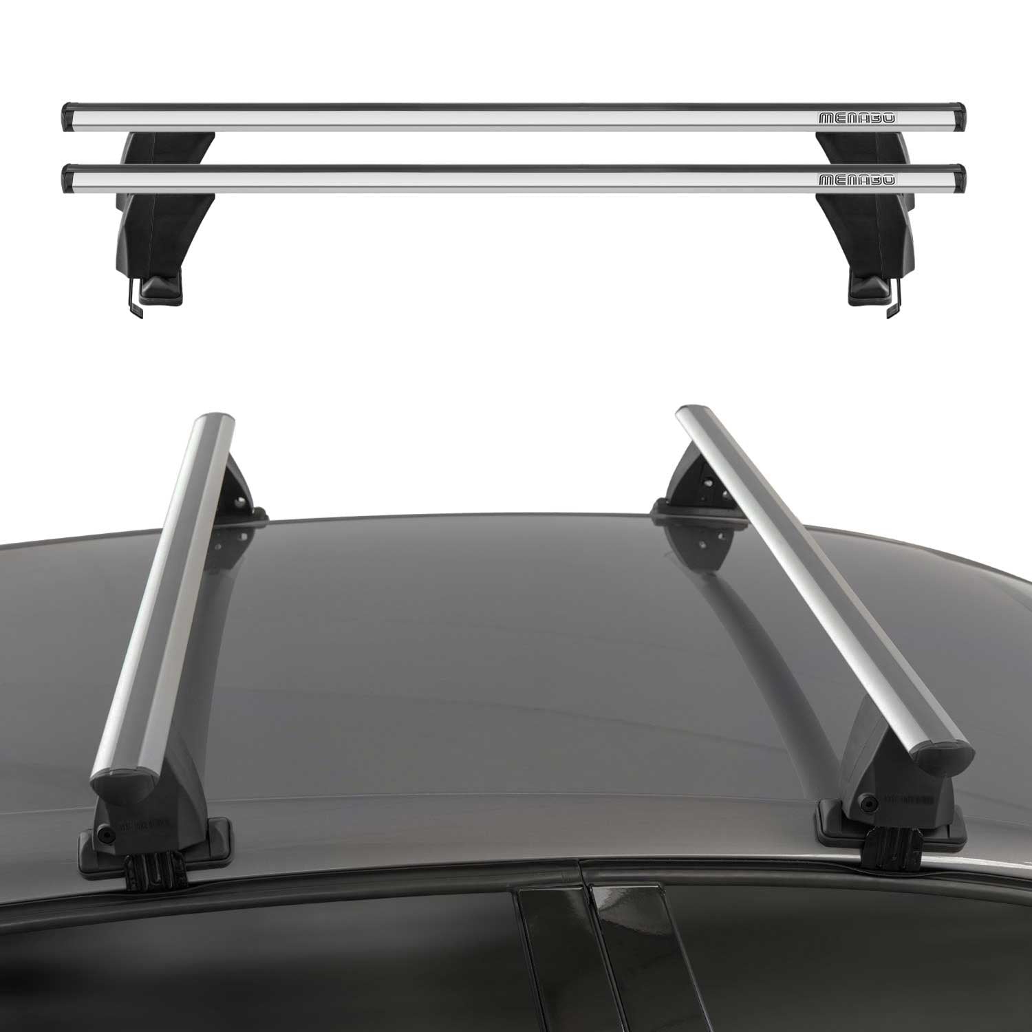 Menabo Barres de toit transversales pour DS DS7 Crossback 2017-2026 Alu Gris 2x