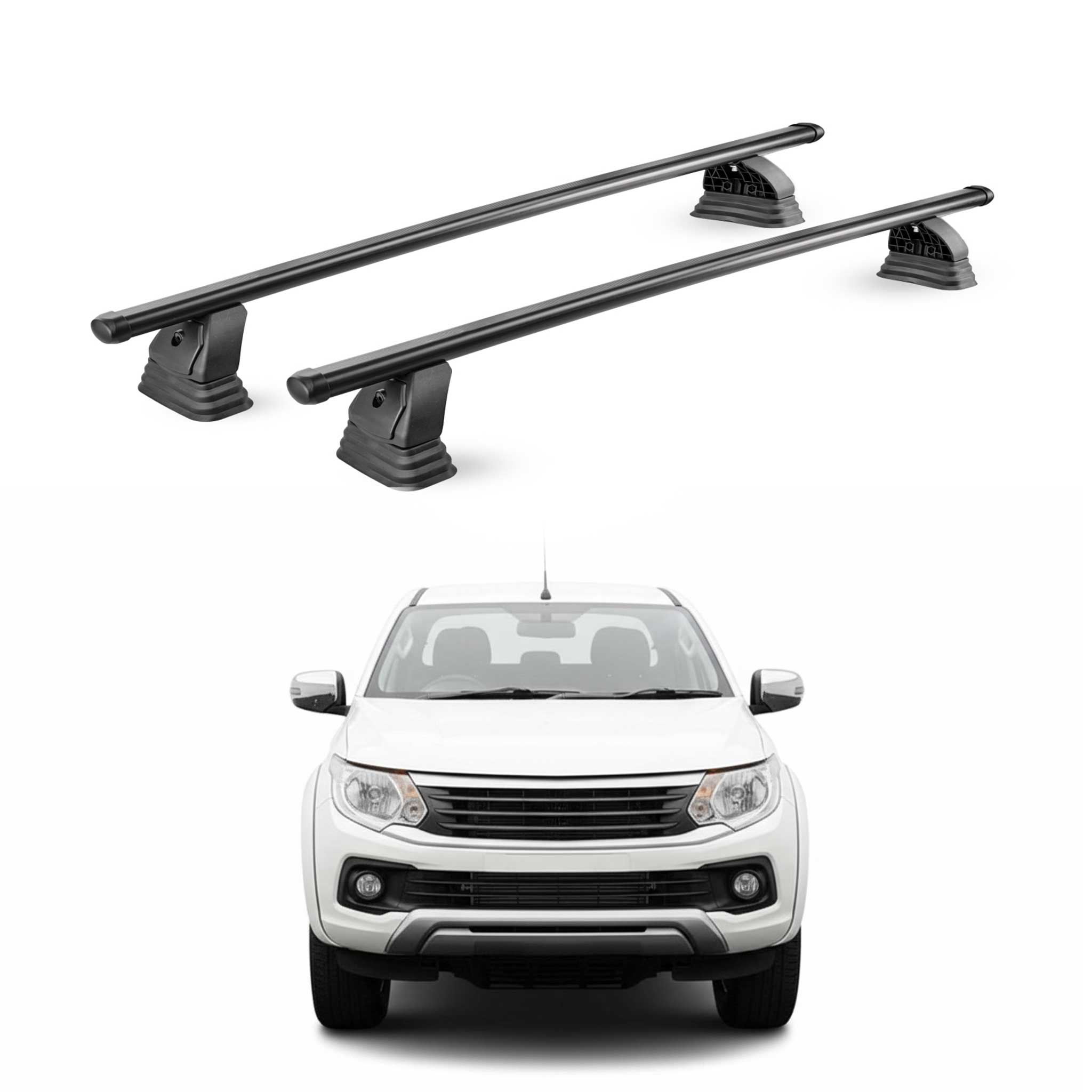 Barres de toit transversales acier pour Fiat Fullback Double / Singe Cab 2016-19