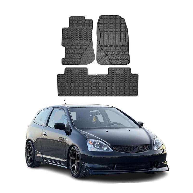 Tapis de Sol pour Honda Civic 2001-2006 Caoutchouc Noir