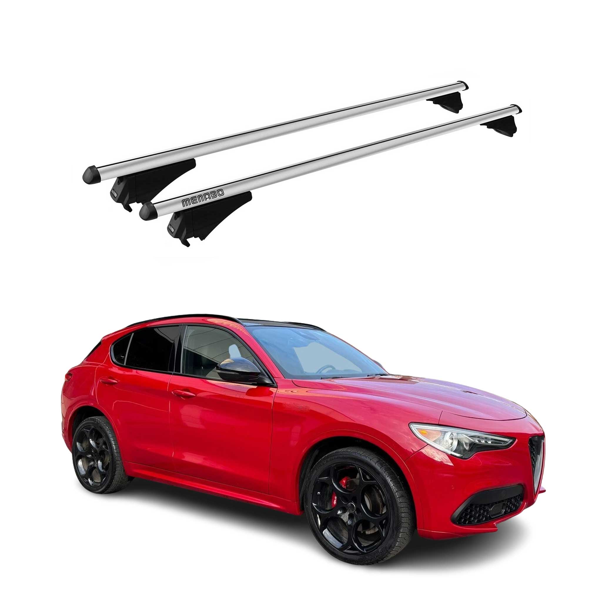 Tiger Barres de toit transversales pour Alfa Romeo Stelvio 2016-2025 Gris