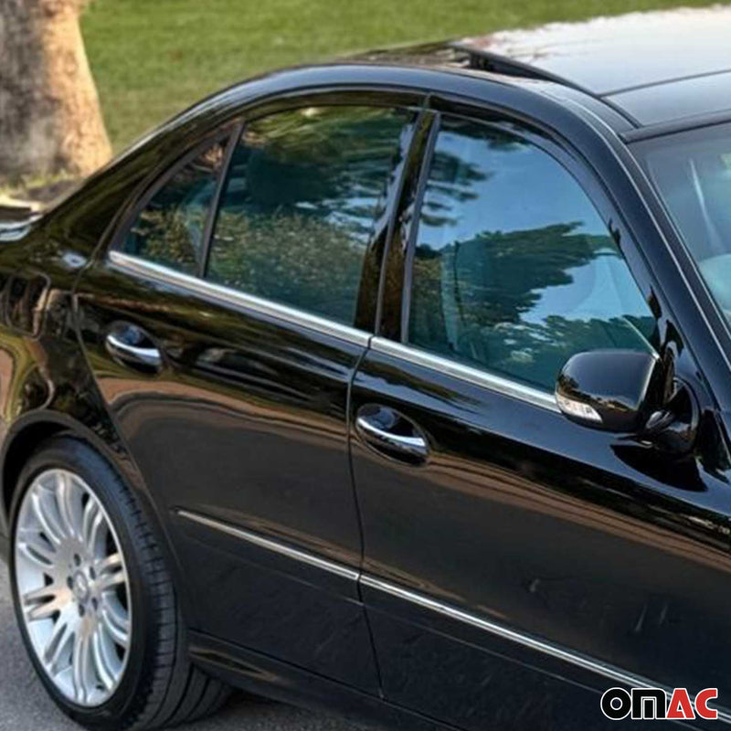 Garniture de Fenêtre pour Mercedes Classe E W211 Berline 2002-2009 Acier Inox 4x