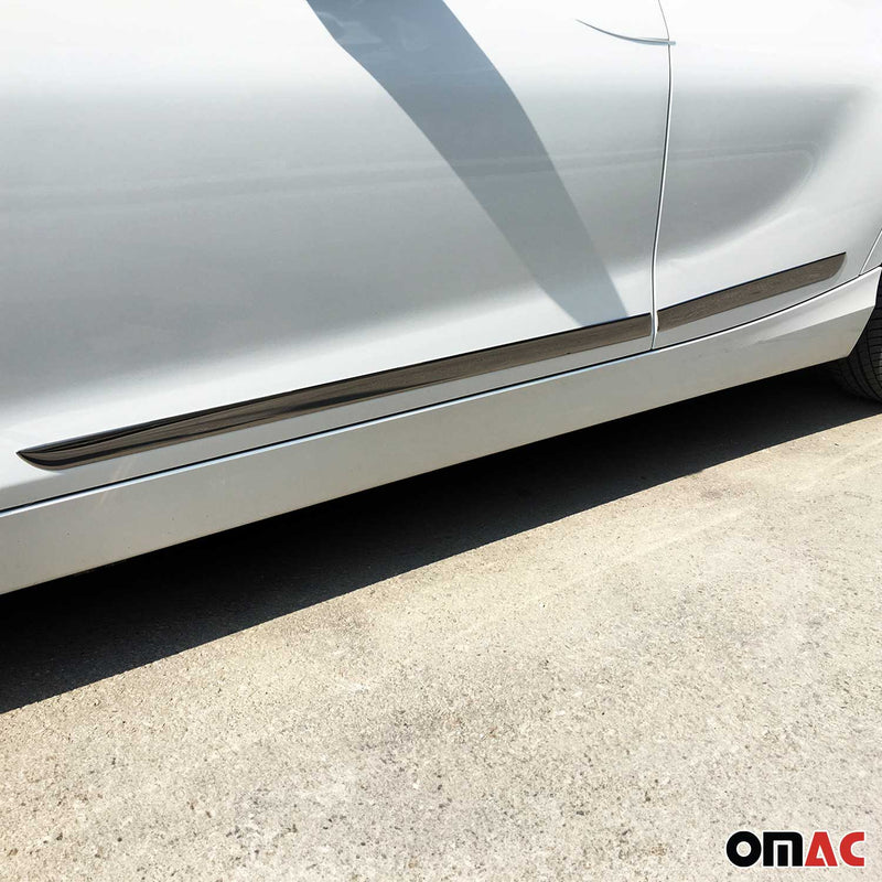 Baguette protection Latérale de porte pour Peugeot 508 2010-2018 Chromé Foncé 4x