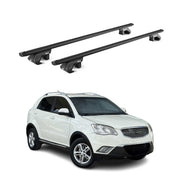 Barres de toit transversales pour Ssangyong Korando 2010-2019 Alu Noir 2x ABE