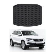 Tapis de coffre pour Skoda Karoq 2017-2027 Noir 3D en Caoutchouc TPE