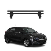 Menabo Barres de toit Transversales pour Suzuki Baleno 2019-2022 FL Noir ABE 2x