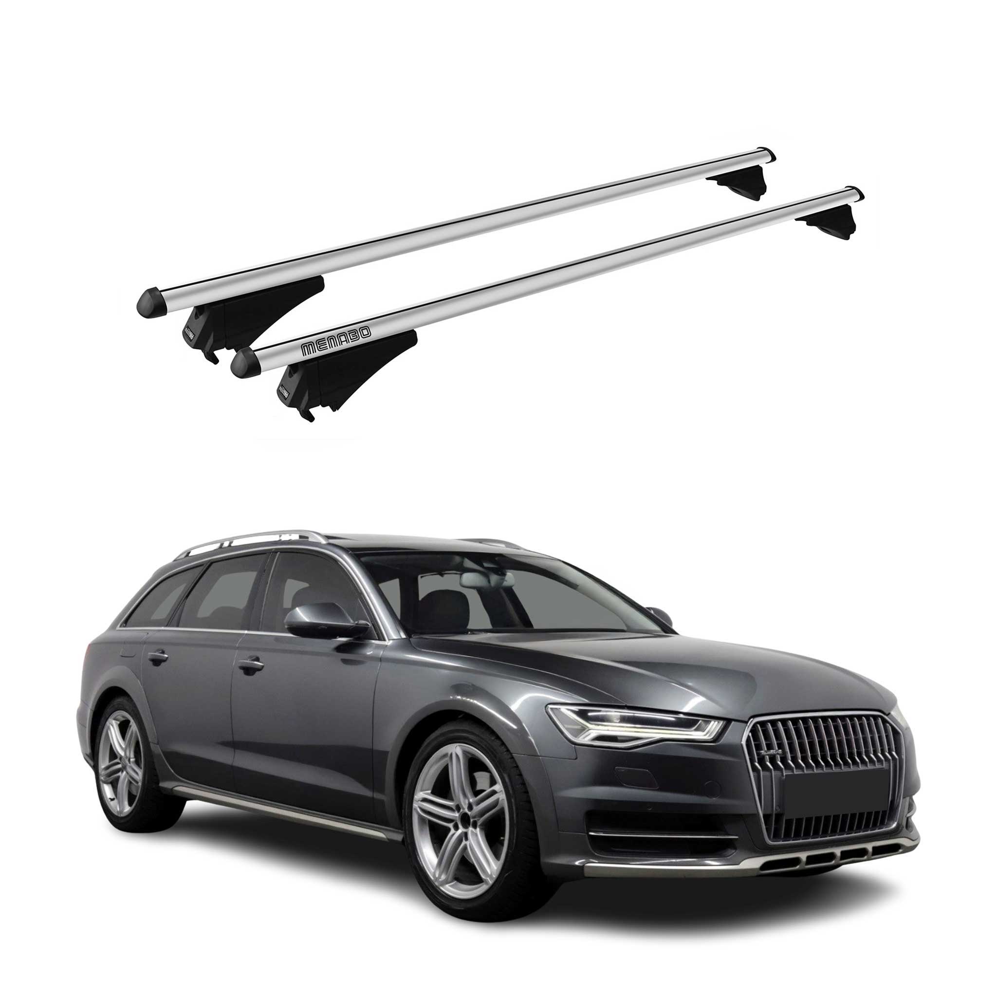 Tiger Barres de toit transversales pour Audi A6 Allroad 2012-2018 Gris