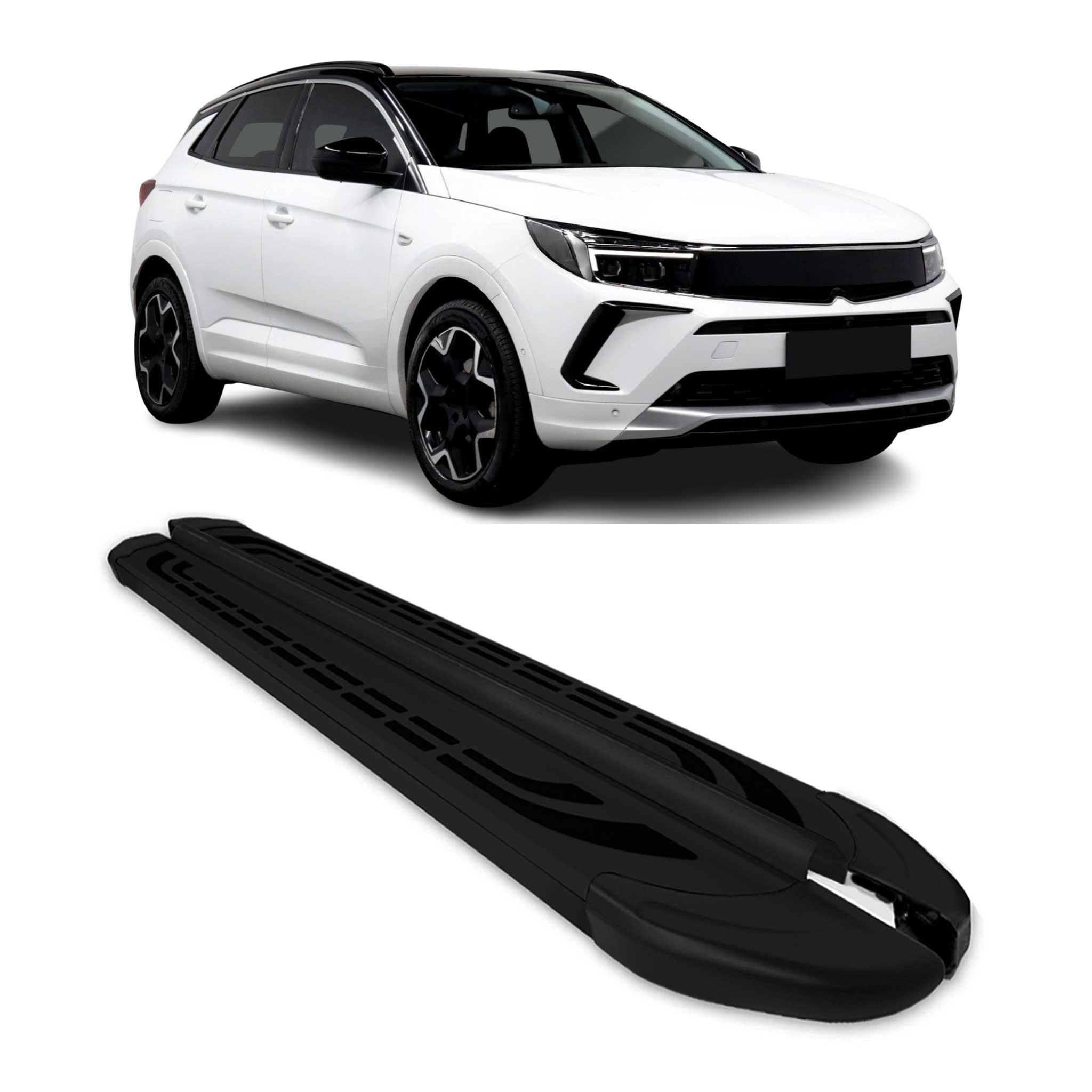 Marchepieds Latéraux pédale pour Opel Antara 2016-2024 Aluminium Noir 2Pcs