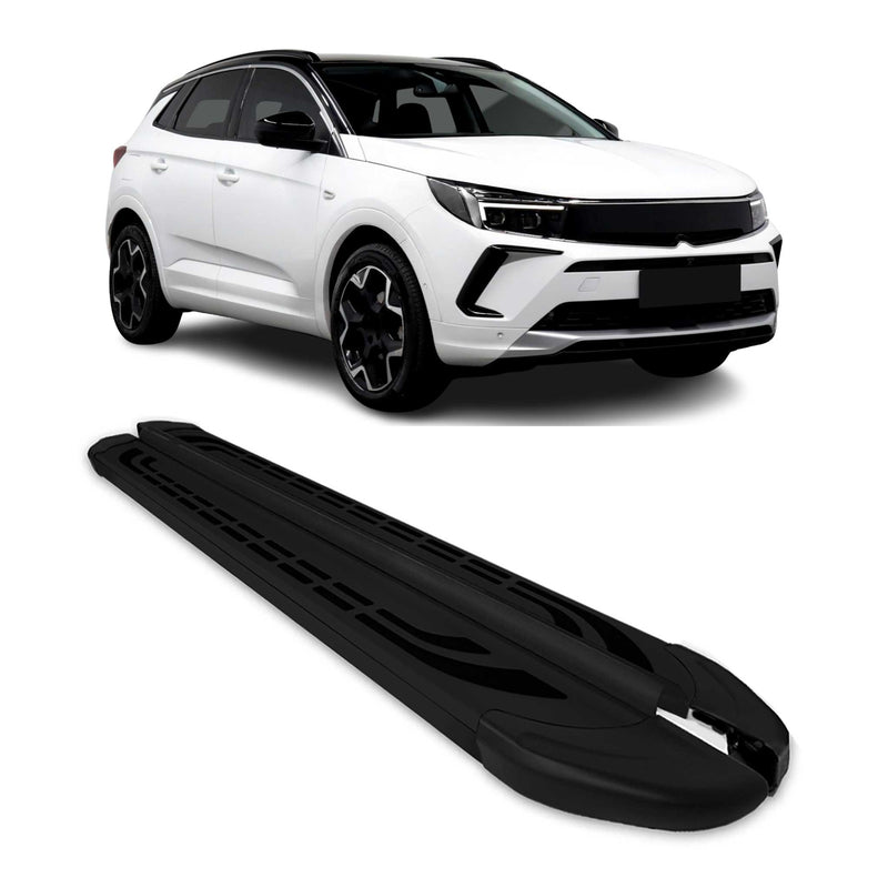 Marchepieds Latéraux pédale pour Opel Antara 2016-2024 Aluminium Noir 2Pcs