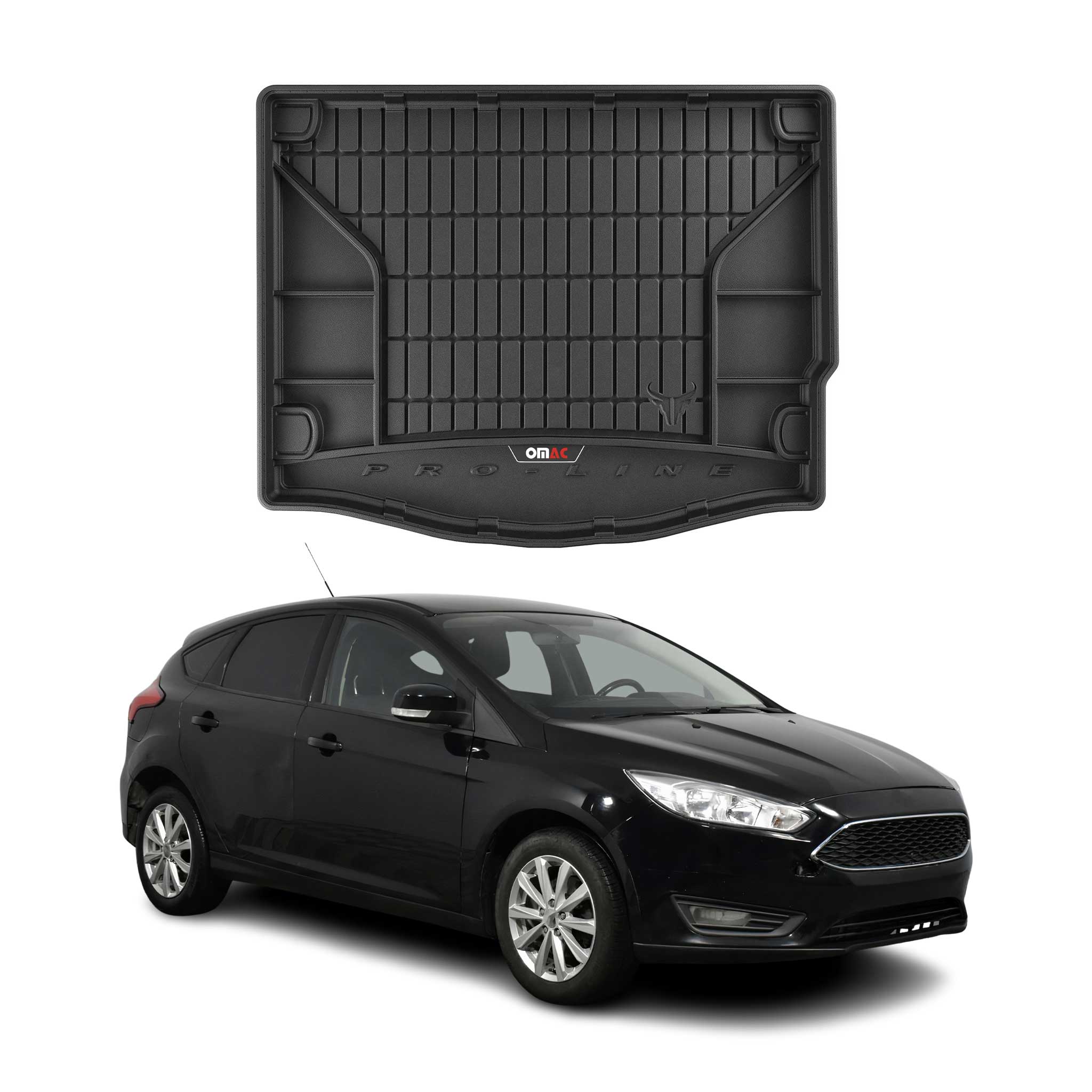 Tapis de Coffre pour Ford Focus 2010-2018 Noir TPE