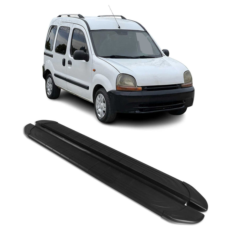 Marchepieds Latéraux pédale pour Renault Kangoo 1999-2008 2Pcs Aluminium Noir