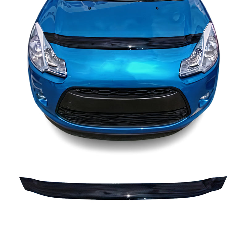 Deflecteurs d'air de capot pour Citroen C3 II 2009-2016 5porte Acrylique Noir