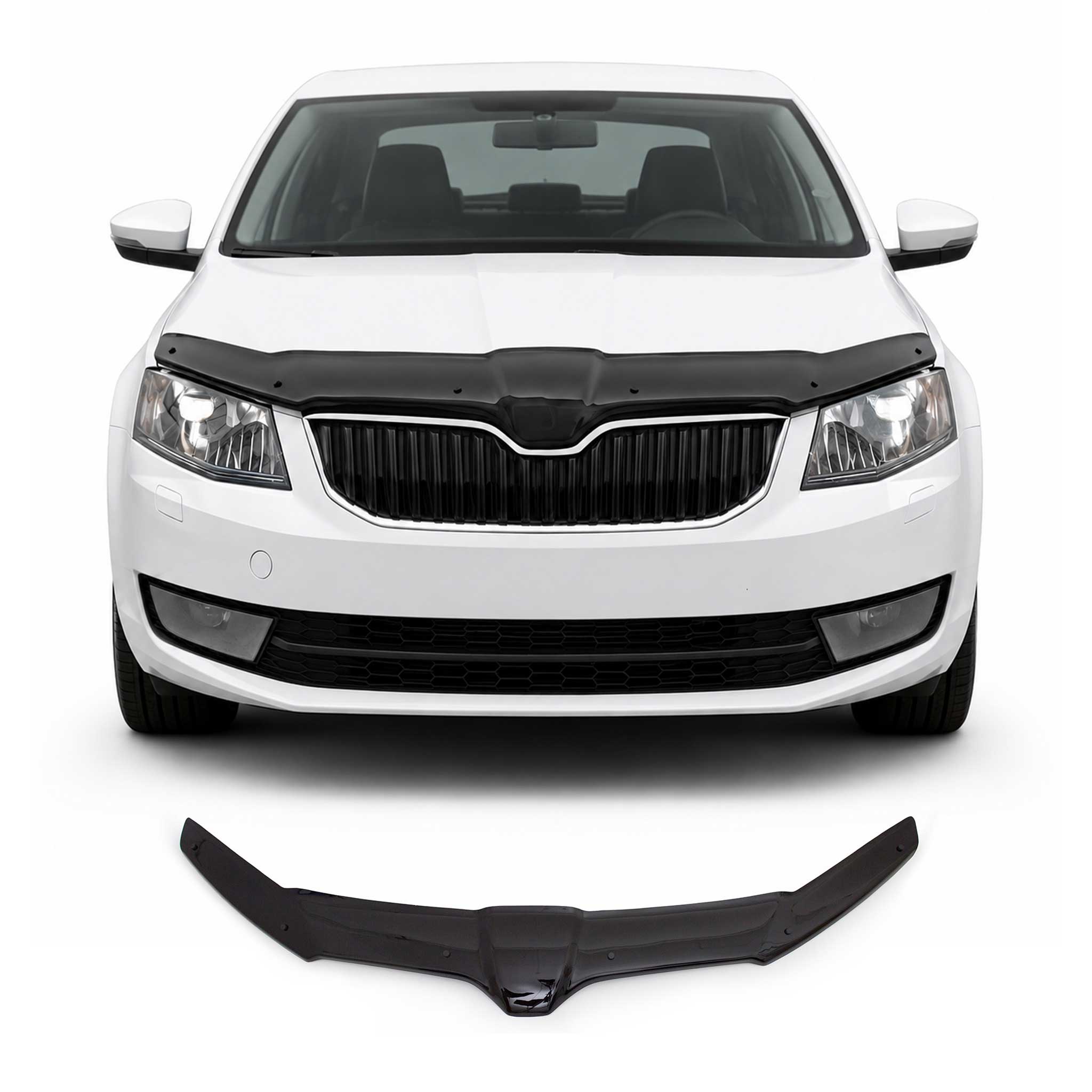 Deflecteurs d'air capot de voiture pour Skoda Octavia 2013-2019 Acrylique Noir