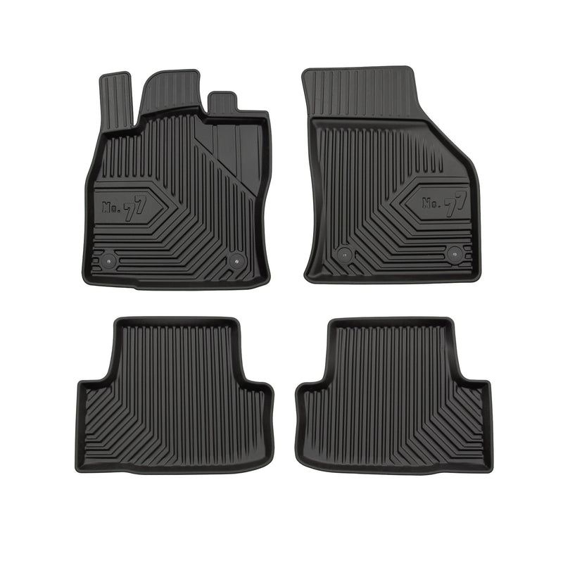 Tapis de Sol de Voiture pour Skoda Karoq 2017-2025 TPE Antidérapant Noir 4Pcs
