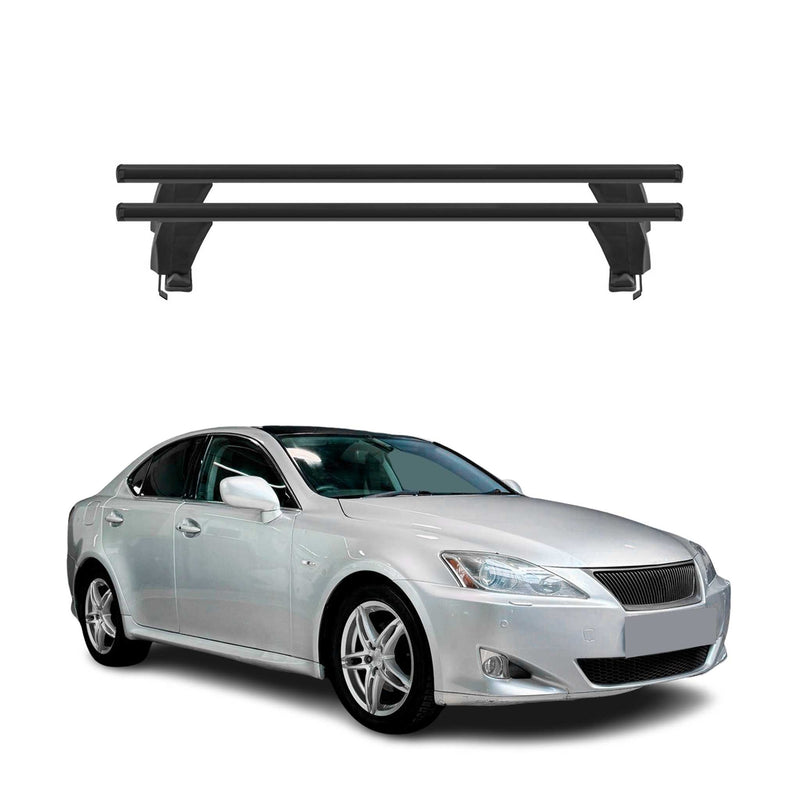 Menabo Barres de toit Transversales pour Lexus IS XE20 2005-2013 Noir ABE 2x