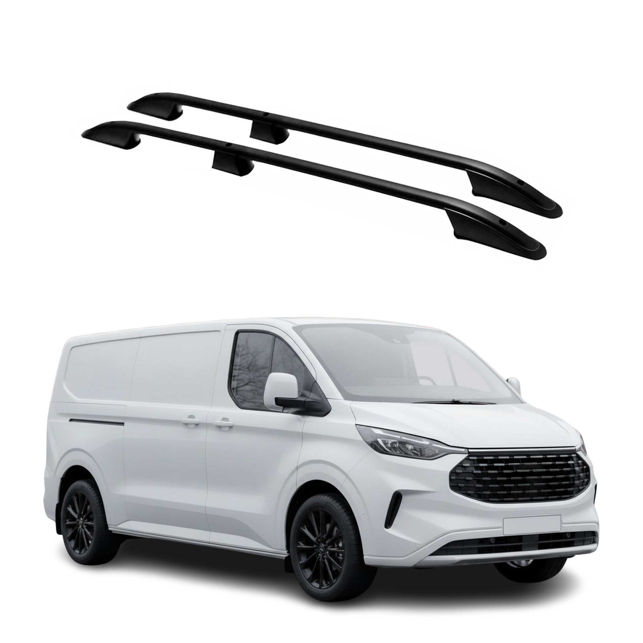 Barres de toit longitudinales pour Ford Transit Tourneo Custom 2023-2026 L1 Noir