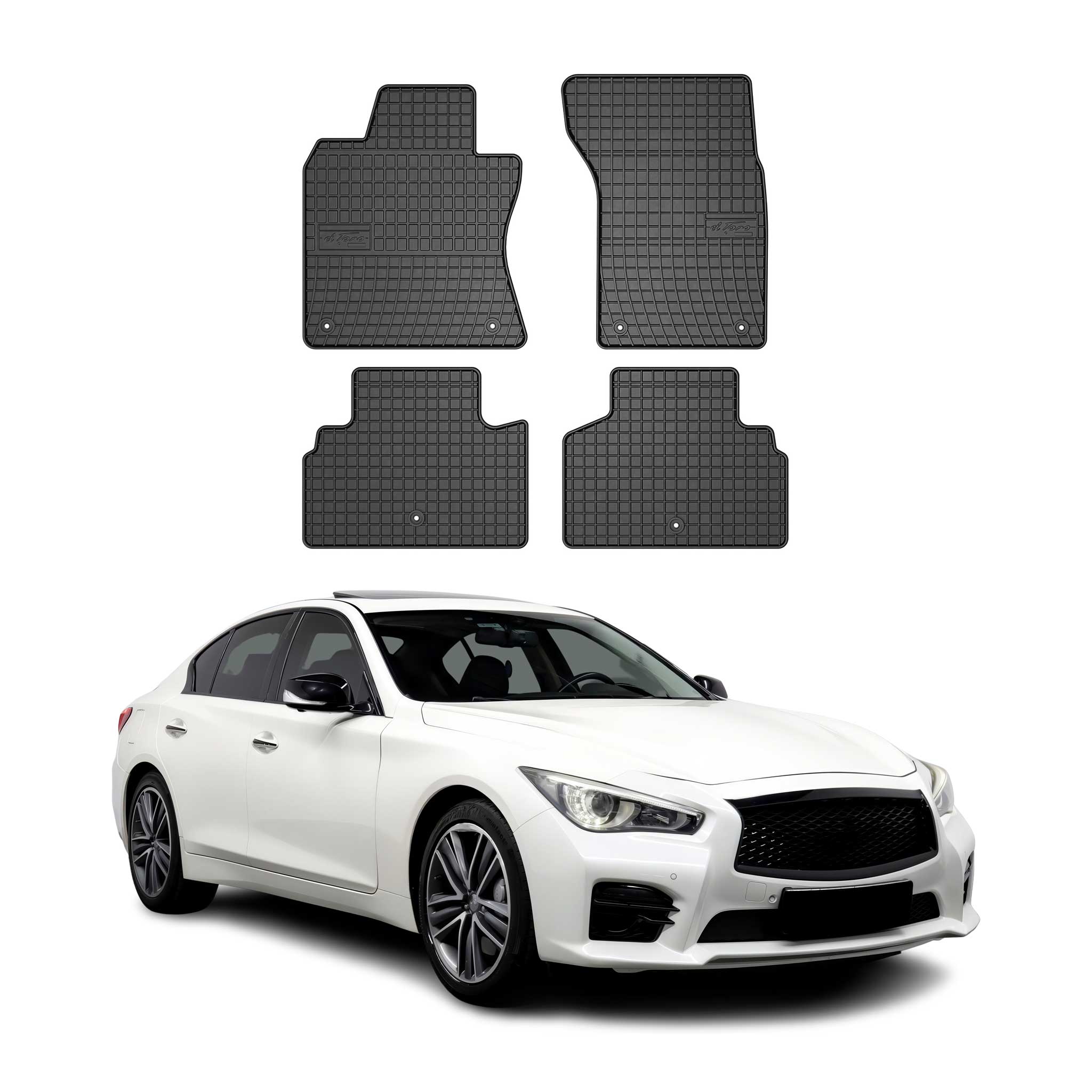 Tapis de Sol pour Infiniti Q50 2014-2022 Caoutchouc Noir