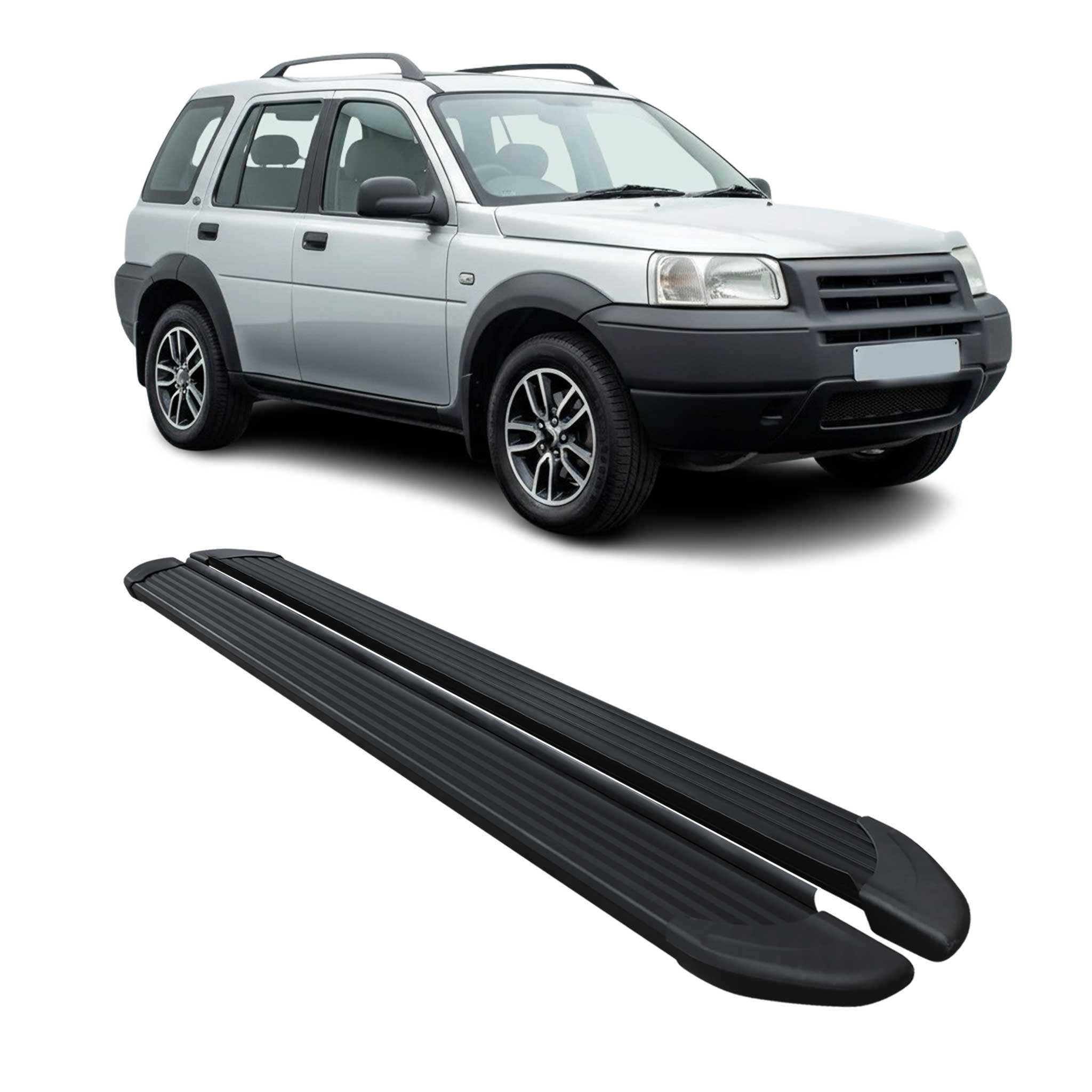 Marchepieds Latéraux pour Land Rover Freelander 1997-2006 Aluminium Noir 2Pcs
