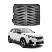 Tapis de coffre pour Peugeot 5008 2017-2023 Noir 3D en Caoutchouc TPE