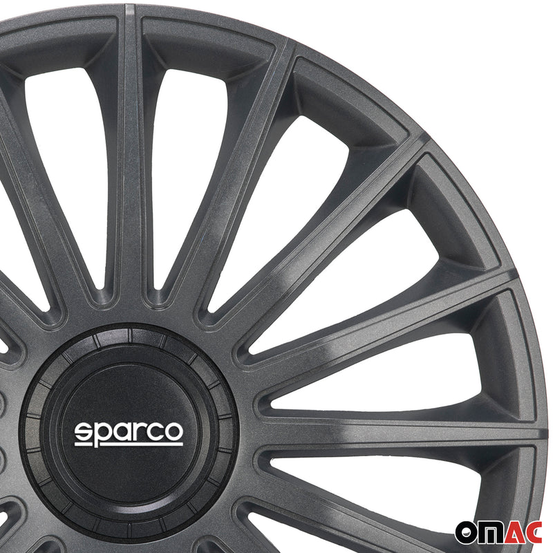 SPARCO Jeu Enjoliveurs de Roues 16 Pouces en ABS Gris 4 piéces